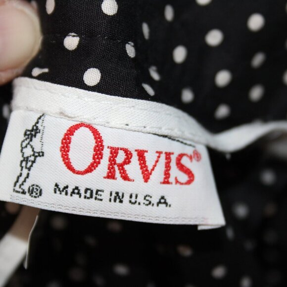 Orvis Made in USA Black and White Polka Dot Skirt Size 14 100% Cotton Modest - Picture 11 of 14